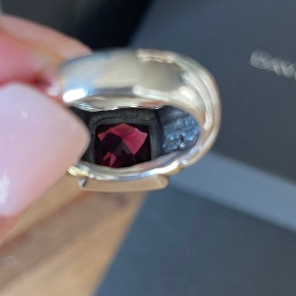 Authentic DAVID YURMAN GARNET CLASSIC CABLE RING {Size 6} - Picture 8 of 12